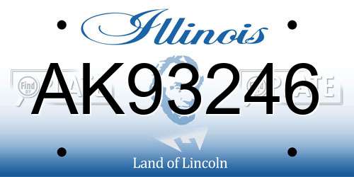 AK93246 Illinois License Plate