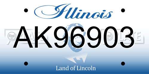 AK96903 Illinois License Plate