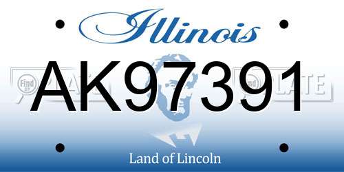 AK97391 Illinois License Plate