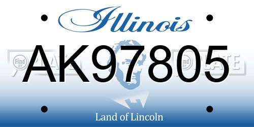 AK97805 Illinois License Plate