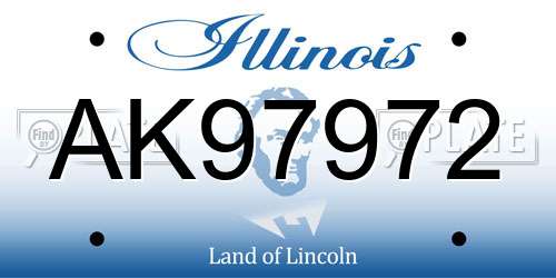 AK97972 Illinois License Plate