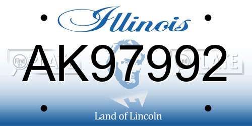 AK97992 Illinois License Plate