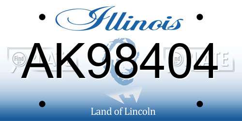 AK98404 Illinois License Plate
