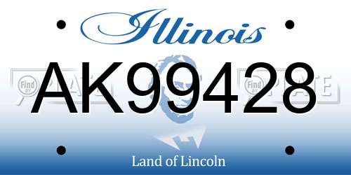 AK99428 Illinois License Plate