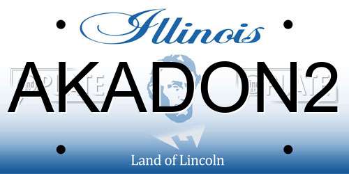 AKADON2 Illinois License Plate