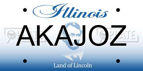 AKAJOZ Illinois License Plate
