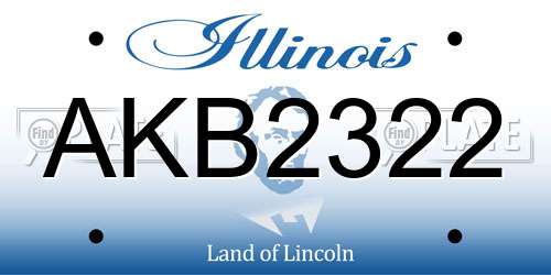 AKB2322 Illinois License Plate