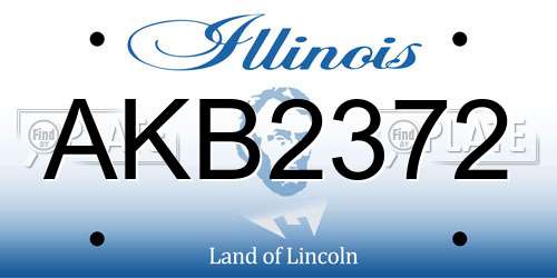 AKB2372 Illinois License Plate