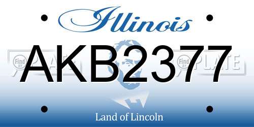 AKB2377 Illinois License Plate