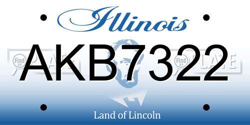 AKB7322 Illinois License Plate