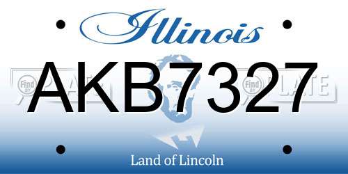 AKB7327 Illinois License Plate