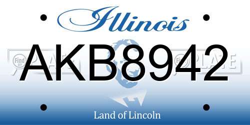 AKB8942 Illinois License Plate