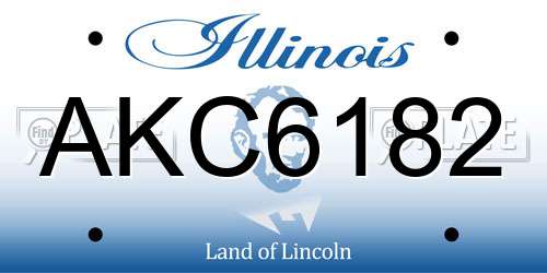 AKC6182 Illinois License Plate