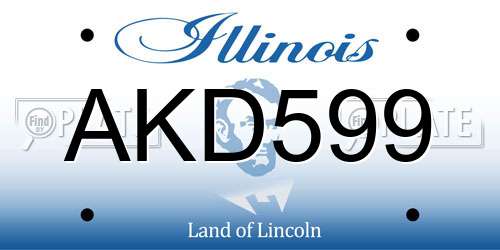 AKD599 Illinois License Plate