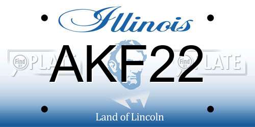 AKF22 Illinois License Plate