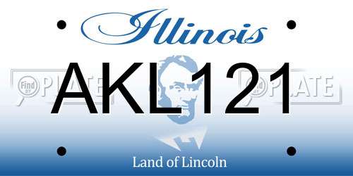 AKL121 Illinois License Plate