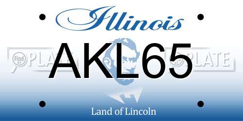 AKL65 Illinois License Plate