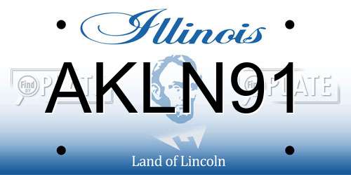 AKLN91 Illinois License Plate
