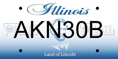 AKN30B Illinois License Plate