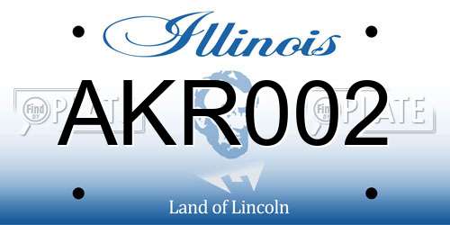 AKR002 Illinois License Plate