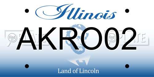 AKRO02 Illinois License Plate