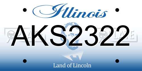 AKS2322 Illinois License Plate