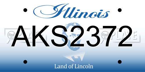 AKS2372 Illinois License Plate