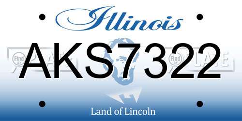 AKS7322 Illinois License Plate