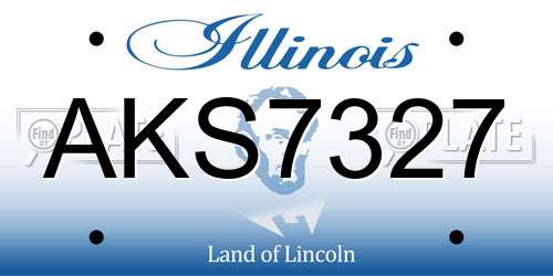 AKS7327 Illinois License Plate