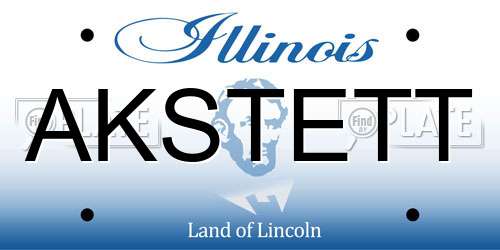 AKSTETT Illinois License Plate