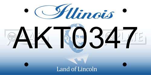 AKT0347 Illinois License Plate