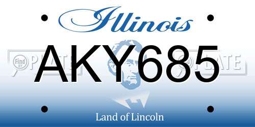 AKY685 Illinois License Plate