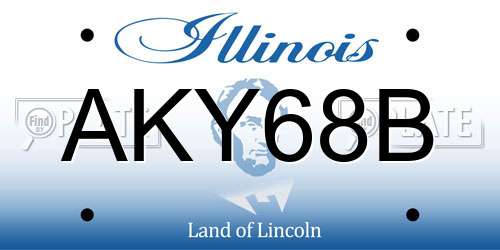 AKY68B Illinois License Plate