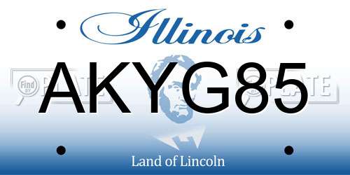 AKYG85 Illinois License Plate