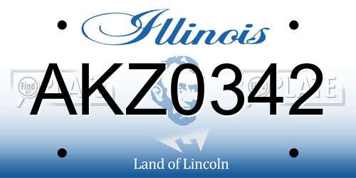 AKZ0342 Illinois License Plate