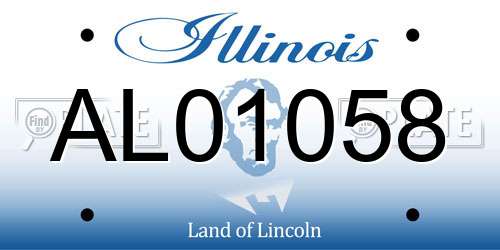AL01058 Illinois License Plate