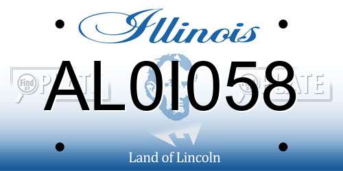 AL0I058 Illinois License Plate