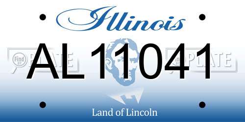 AL11041 Illinois License Plate