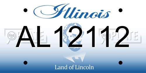 AL12112 Illinois License Plate
