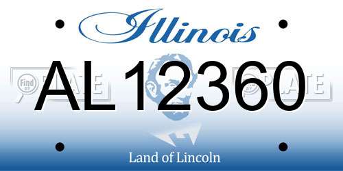 AL12360 Illinois License Plate