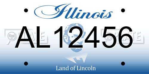 AL12456 Illinois License Plate