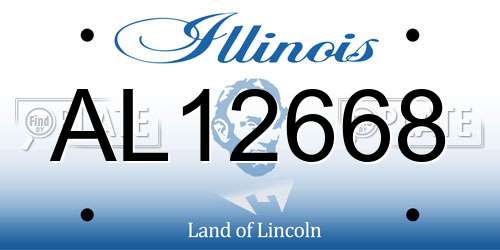 AL12668 Illinois License Plate