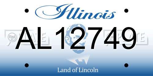 AL12749 Illinois License Plate