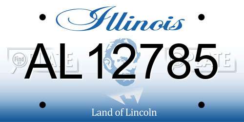 AL12785 Illinois License Plate