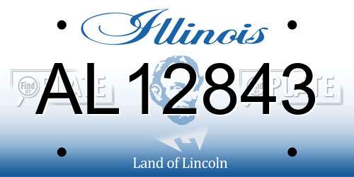 AL12843 Illinois License Plate