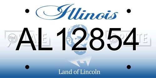 AL12854 Illinois License Plate