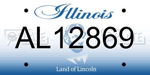 AL12869 Illinois License Plate