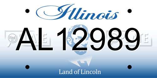 AL12989 Illinois License Plate