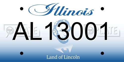 AL13001 Illinois License Plate