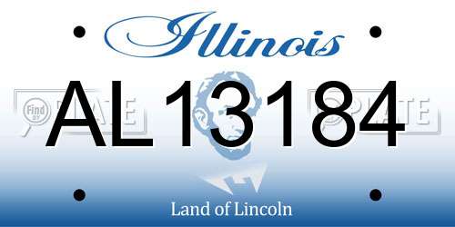 AL13184 Illinois License Plate